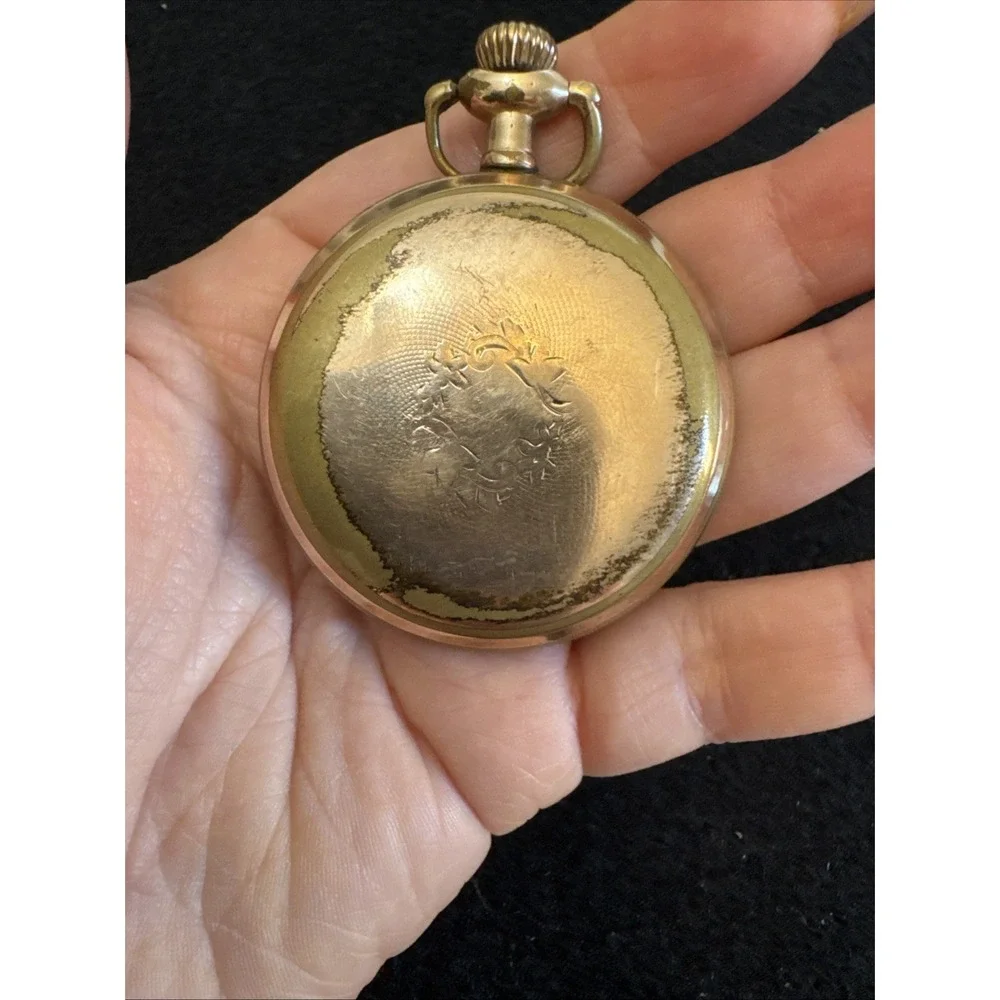Railroad Grade Elgin Father Time Pocket Watch Running Well 21 Jewels Gold Filled
